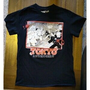 Tokyo Revengers Toman & Mobius Fight Shirt Small Black Short Sleeve Anime